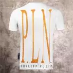 new arrival t shirt philipp plein glod cut pln orange white